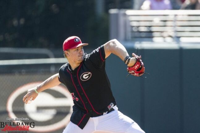 Tony Locey throwing a pitch