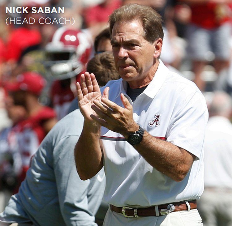 Alabama Head Coach Nick Saban (Photo from University of Alabama Athletics)