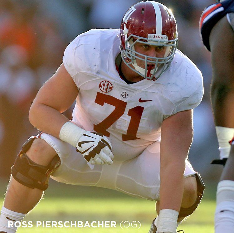 Alabama offensive guard Ross Pierschbacher (71) (Photo from University of Alabama Athletics)