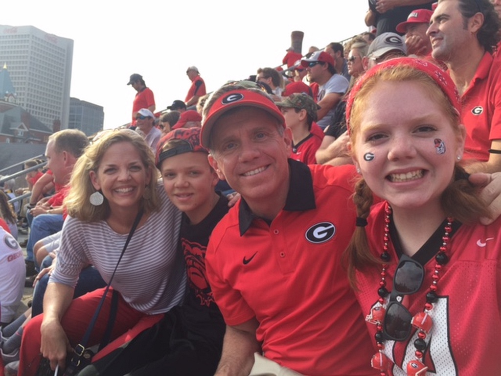 Jennifer, James, Brook and Allie Whitmore UGA vs. Tech 28-Nov-2015 (Photo by Bulldawg Illustrated)