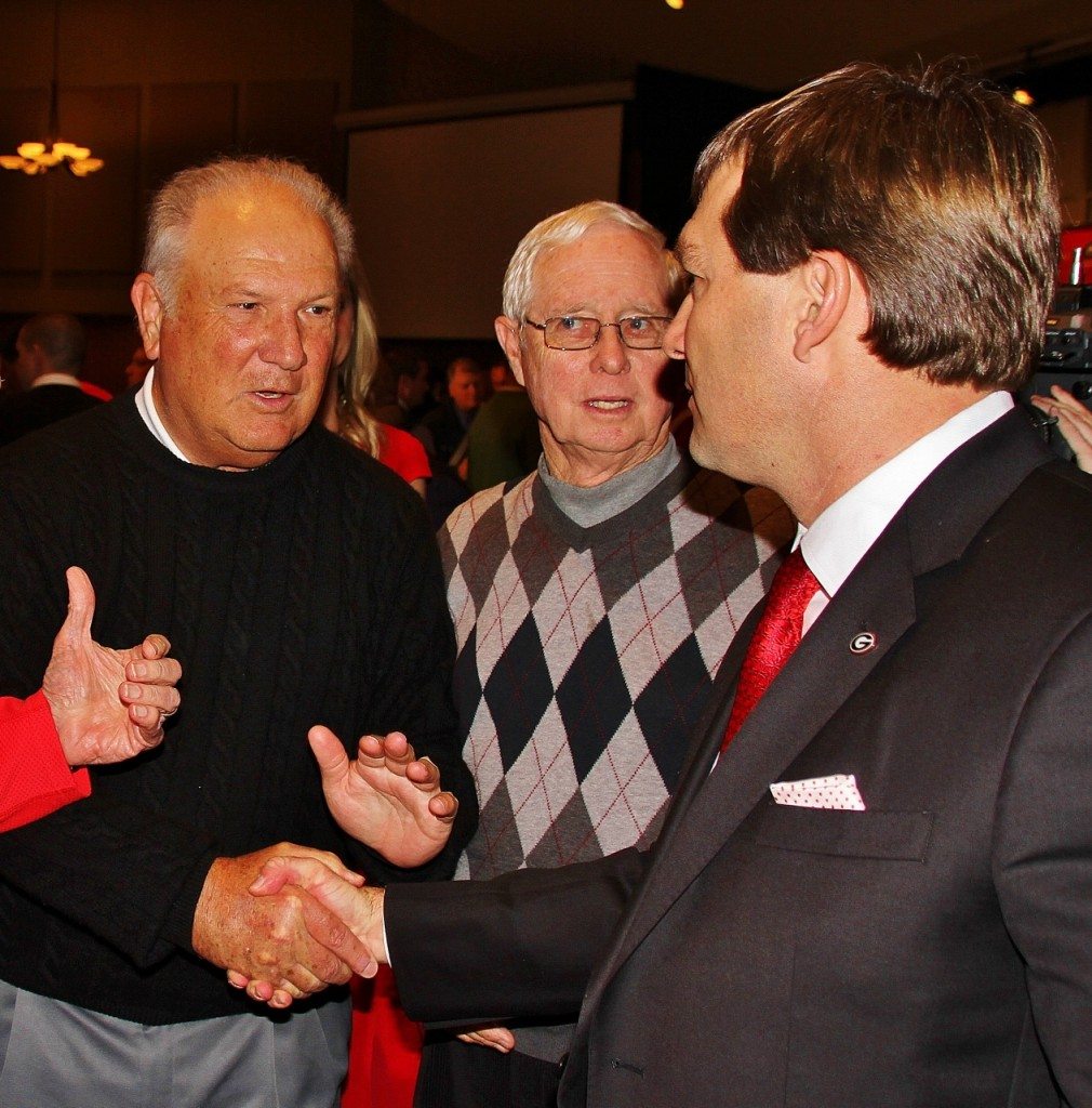 Jim Donnan congratulates Kirby - Kirby Smart Presser