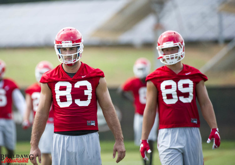 Jeb Blazevich (83) and Charlie Woerner
