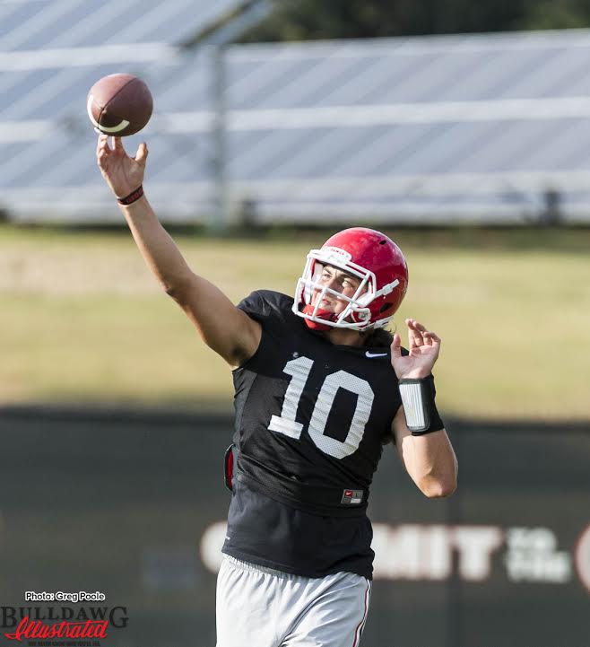 Jacob Eason prepares for Georgia's game against South Carolina