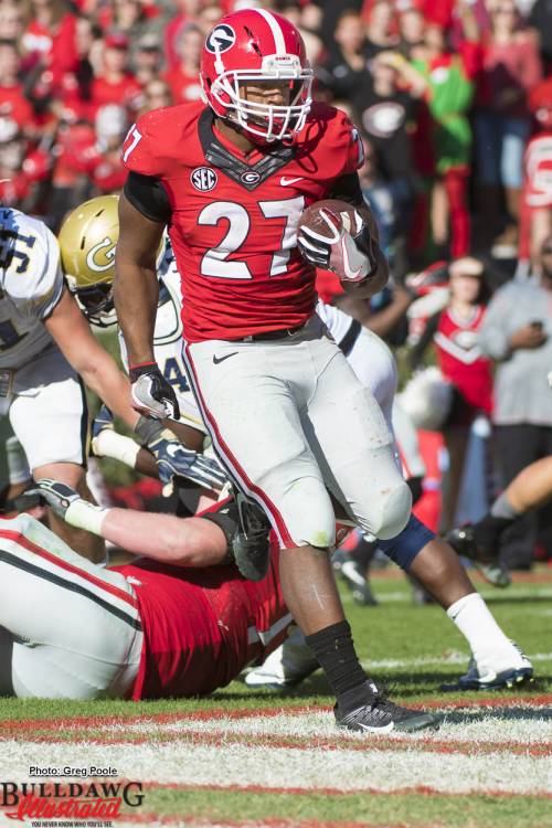 Nick Chubb scores vs. Georgia Tech
