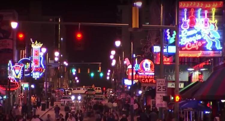 Beale Street, downtown Memphis, TN (photo by Bob Miller)