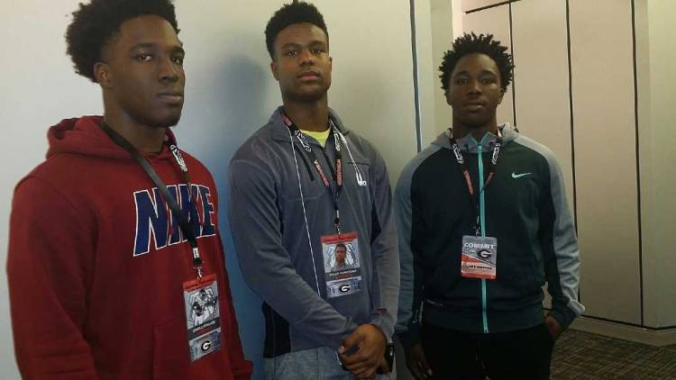 (left to right) Emeka Nwanze, Kyler McMichael, Chike Nwanze (Photo from Emeka Nwanze / Twitter)