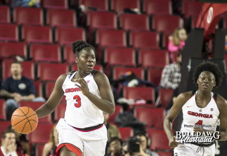 Stephanie Paul looks for her next move on the court.