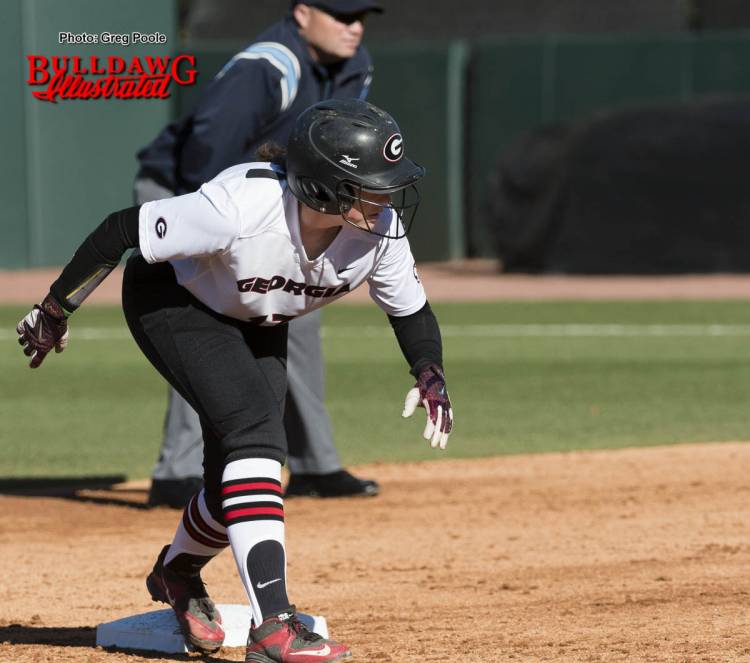 Maeve McGuire prepares to sprint towards 2nd