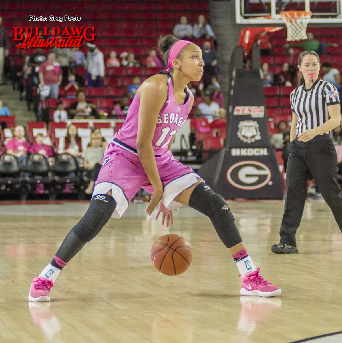 Haley Clark with the between the legs dribble