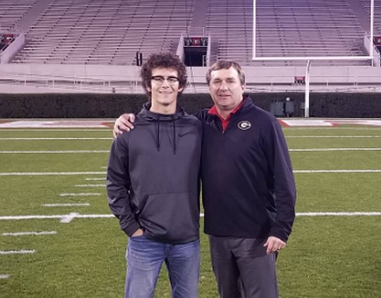 Stetson Bennett IV (left) with Georgia Head Coach Kirby Smart (photo from Stetson Bennett IV - Twitter)