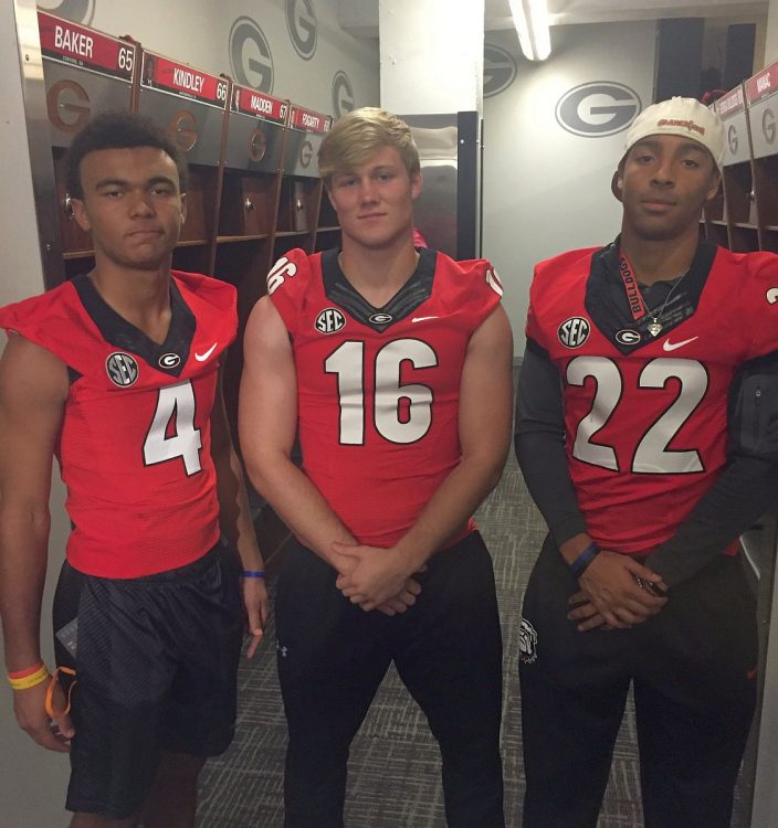 JD Bertrand (16), Dominick Blaylock (4), and Steele Chambers (22) (photo from J.D. Bertrand - Twitter)