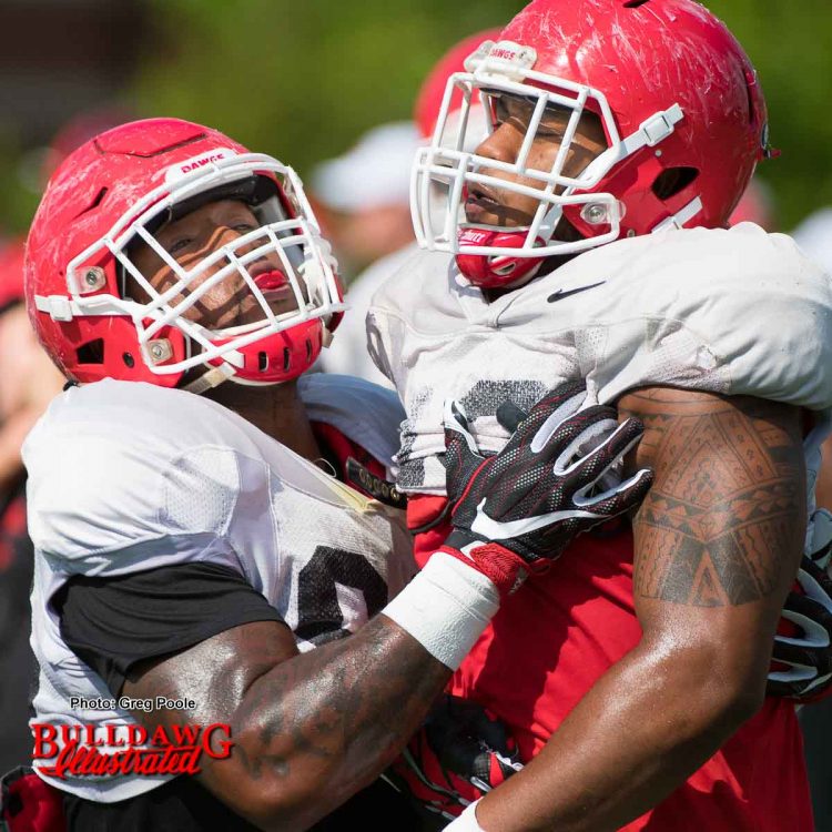 Defensive lineman mix it up