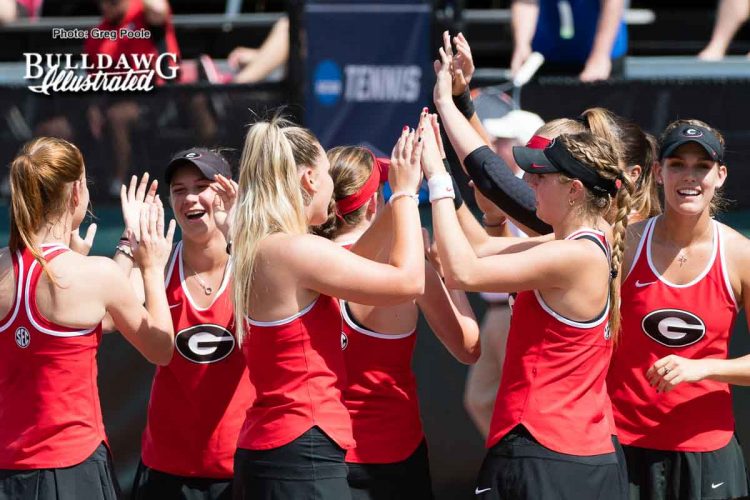 Firing up the team pre-match – Georgia vs. Pepperdine – NCAA Round of Sixteen – May 19, 2017