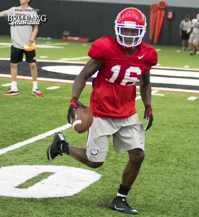 Ahkil Crumpton (16) - Practice No. 13 of UGA Fall Camp - Monday, August 14, 2017