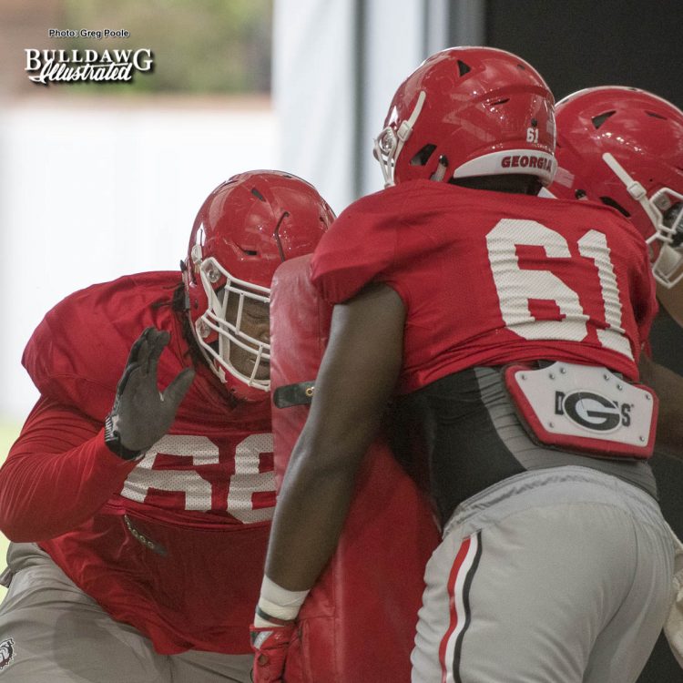 Soloman Kindley (66 and Chris Barnes (61) - Wednesday, August 9, 2017 – fall camp