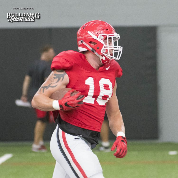 Isaac Nauta (18) - UGA Fall Camp - Practice No. 15 - Wednesday, August 16, 2017