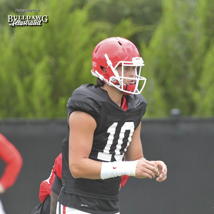 Jacob Eason (10) - UGA Fall Camp - Practice No. 16 - Thursday, August 17, 2017