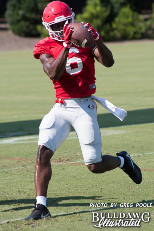 Javon Wims (6) - UGA Fall Camp - Practice No. 21 - Wednesday, Aug. 23, 2017