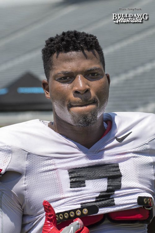 Lorenzo Carter (7) - Practice No. 19, Scrimamge No. 2 - UGA Fall Camp - Saturday, August 19, 2017