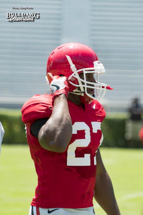 Nick Chubb (27) - Practice No. 19, Scrimamge No. 2 - UGA Fall Camp - Saturday, August 19, 2017