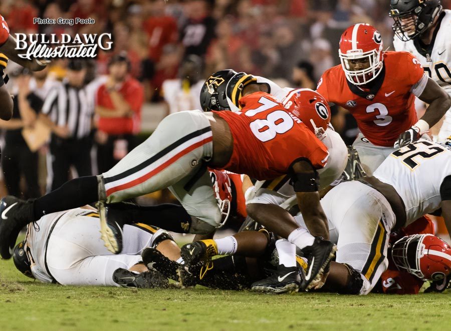 Georgia DT Trenton Thompson (78) says "not in my house" - Appalachian State vs. UGA - Saturday, Sept. 2, 2017