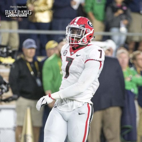 Lorenzo Carter (7) - UGA 20 - Notre Dame 19 - Saturday, September 9, 2017