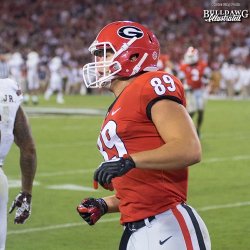Charlie Woerner (89) - UGA vs. Mississippi State - Saturday, Sept. 23, 2017