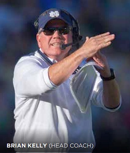 Notre Dame Head Coach Brian Kelly  (photo from Notre Dame Athletics)
