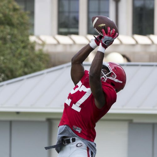 Walk-on redshirt sophomore DB K.J. Smith (27) - UGA football practice - Tuesday, Sept. 5, 2017