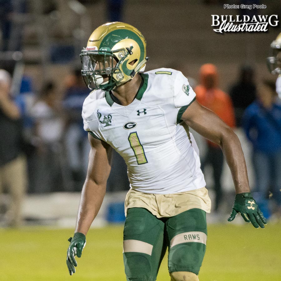 Owen Pappoe (1) - Class of 2019 LB - Grayson vs. Newton, October 20, 2017