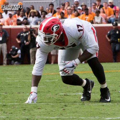 Davin Bellamy (17) - 1st quarter, UGA vs. Tennessee - Saturday, Sept. 30, 2017