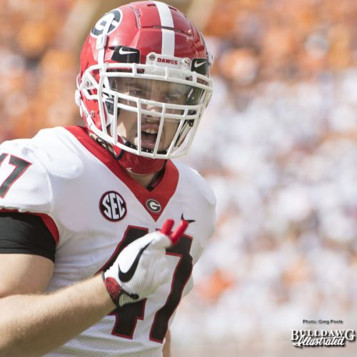 Christian Payne (47) - 1st quarter, UGA vs. Tennessee - Saturday, Sept. 30, 2017