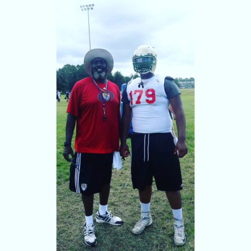 FBU Boston Lineman coach William Roberts and Xavier Truss. Photo @xtruss94 Twitter